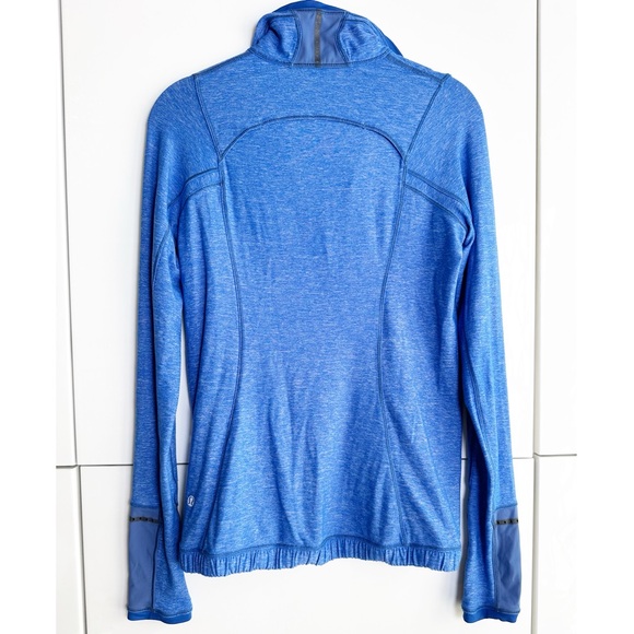 Lululemon 1/2 Zip Pullover Pace Pusher Blue Size 4 Pockets Thumb Holes - Picture 8 of 9